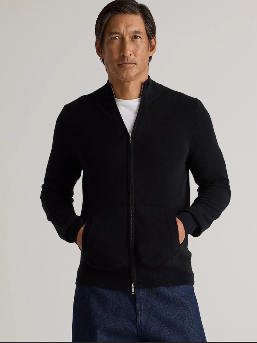 Quince Mongolian Cashmere Full Zip Sweater